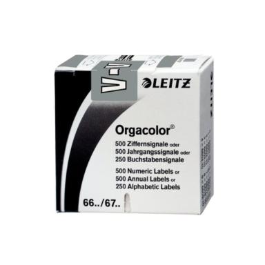 LEITZ Buchstabensignal Orgacolor "V", auf Rolle, grau Maße: (B)30 x (H)23 mm, a