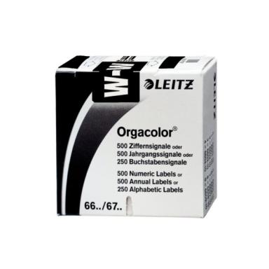 LEITZ Buchstabensignal Orgacolor "W", auf Rolle, schwarz Maße: (B)30 x (H)23 mm