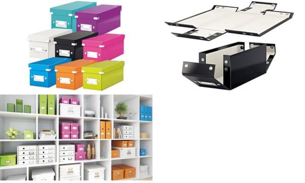 LEITZ CD-Ablagebox Click und Store, weiß aus Hartpappe mit PP-Folie kaschiert, 