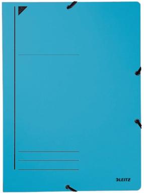 LEITZ Eckspanner, DIN A4, Colorspankarton 450 g-qm, blau mit Gummizug-Verschlus