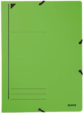 LEITZ Eckspanner, DIN A4, Colorspankarton 450 g-qm, grün mit Gummizug-Verschlus