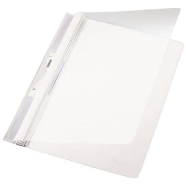 LEITZ Einhänge-Schnellhefter Universal, DIN A4, PVC, weiß Vorderdeckel transpar
