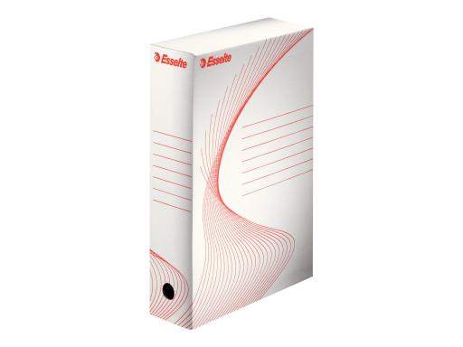 LEITZ Esselte Archiv-Schachtel, Rückenbreite: 80 mm, weiß aus Wellpappe, mit Li