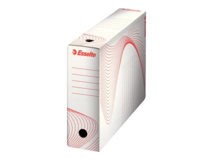 LEITZ Esselte Archiv-Schachtel, Rückenbreite: 100 mm, weiß aus Wellpappe, mit L