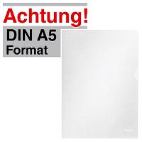 LEITZ Esselte Sichthülle Standard Plus, A5, PP, genarbt, 100 Stück, farblos (54