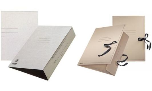 LEITZ Esselte Zeichnungsmappe, DIN A1, mit Bändern, grau aus Karton, 550 g/qm, 