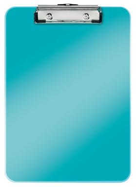 LEITZ Klemmbrett WOW, DIN A4, Polystyrol, eisblau mit Metall-Klemmmechanik, Fas