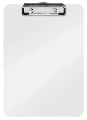 LEITZ Klemmbrett WOW, Polystyrol, weiß-metallic mit Metall-Klemmmechanik, Fassu