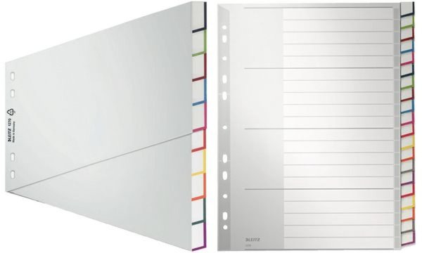 LEITZ Kunststoff-Register, blanko, A4 Überbreite, 15-teilig - für den Markt: D 