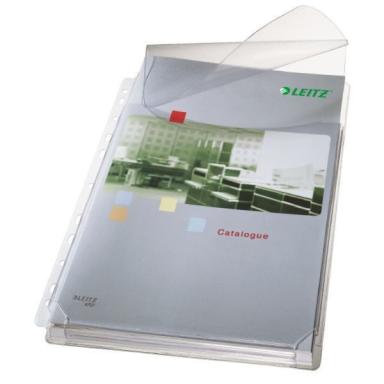 LEITZ Maxi Prospekthülle mit Klappe - 210 x 297 mm (A4) - Transparent - PVC - P