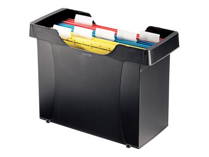 LEITZ Mini-Aktei Hängemappen-Box Plus, blau aus Polystyrol, stapelbar, niedrige