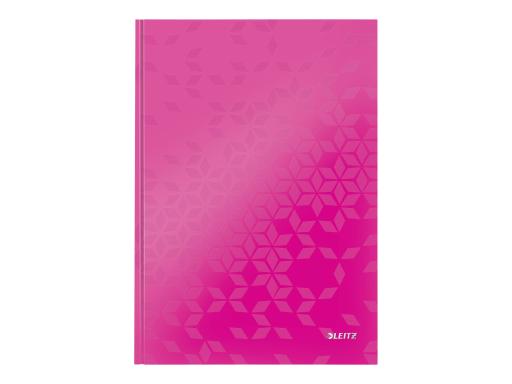 LEITZ Notizbuch WOW, DIN A4, kariert, pink metallic 80 Blatt, 90 g/qm, holzfrei