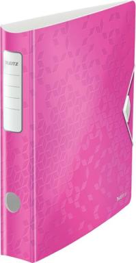 LEITZ Ordner Active WOW, 180 Grad, 60 mm, pink DIN A4, runder Rücken, aus Polyf