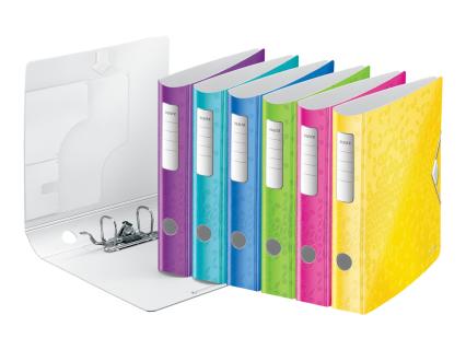 LEITZ Ordner Active WOW, 180 Grad, 60 mm, farbig sortiert DIN A4, runder Rücken