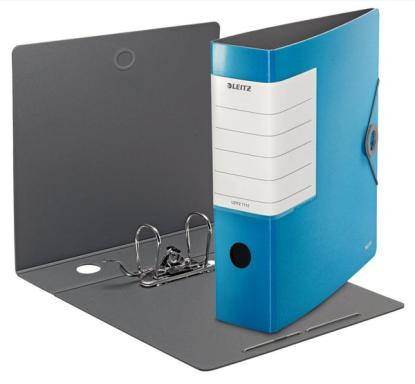 LEITZ Ordner Solid, 180 Grad, 82 mm, hellblau DIN A4, gerader Rücken, aus Polyf