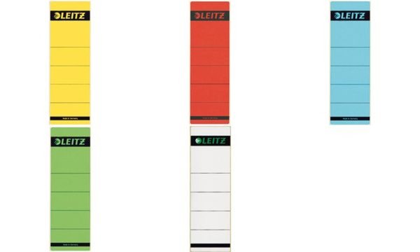LEITZ Ordnerrücken-Etikett, 61 x 157 mm, kurz, breit, grau passend für LEITZ St