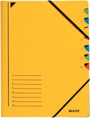 LEITZ Ordnungsmappe, DIN A4, Karton, 7 Fächer, gelb Colorspankarton 450 g-qm, F