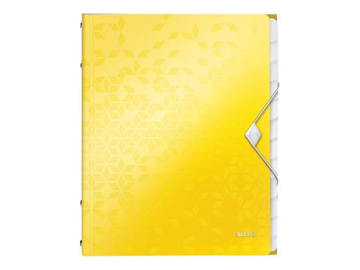 LEITZ Ordnungsmappe WOW, DIN A4, PP, 12 Fächer,gelb-metallic laminierte Oberflä