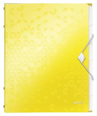 LEITZ Ordnungsmappe WOW, DIN A4, PP, 6 Fächer, gelb-metallic laminierte Oberflä