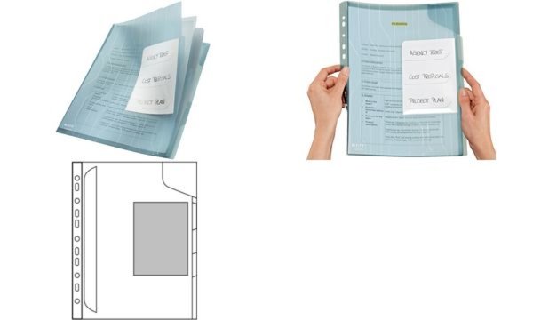 LEITZ Organisations-Hülle CombiFile, A4, PP, blau, 0,20 mm genarbt, Kombination