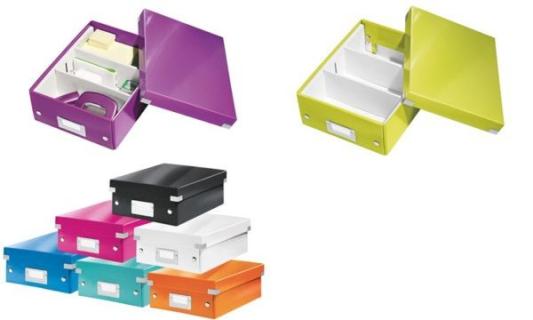 LEITZ Organisationsbox Click und Store WOW, groß, violett Hartpappe mit PP-Foli