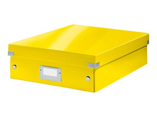 LEITZ Organisationsbox Click und Store WOW, groß, gelb Hartpappe mit PP-Folie, 