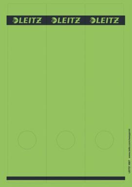 LEITZ PC-beschriftbare Rückenschilder - Grün - Rechteck - A4 - Ringordner - Pap