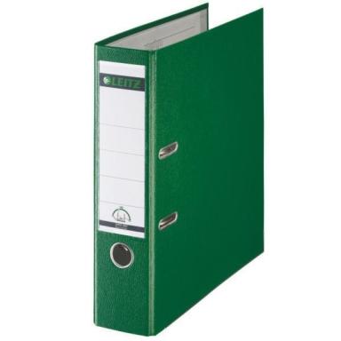 LEITZ Plastikordner, 180 Grad, DIN A4, 80 mm, grün farbiger Einband aus Pappe, 