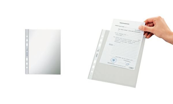 LEITZ Prospekthülle Standard, A5, PP, genarbt, 0,08 mm oben offen, dokumentenec