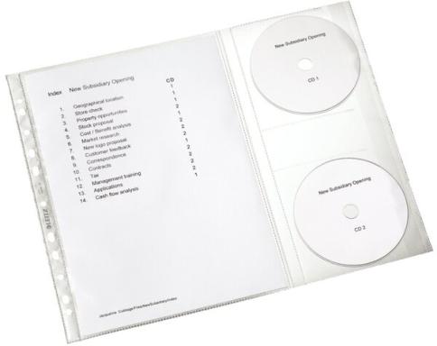 LEITZ Prospekthülle mit CD-Klappe - 210 x 297 mm (A4) - Transparent - Polypropy