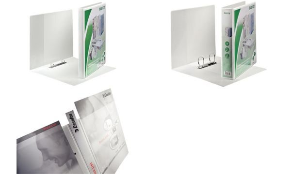 LEITZ Präsentations-Ringbuch, A4 Überbreite, weiß, 2 Rund- Ring-Mechanik, Rücke
