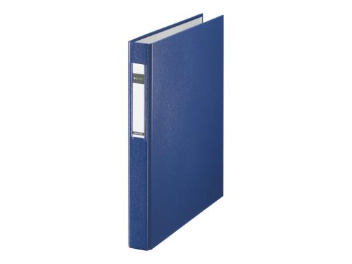 LEITZ Ringbuch Standard, DIN A4 Überbreite, blau, 4 D-Ring- Mechanik, Rückenbre
