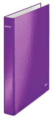 LEITZ Ringbuch WOW, DIN A4, Hartpappe, violett 2 D-Ring-Mechanik, Überbreite, R