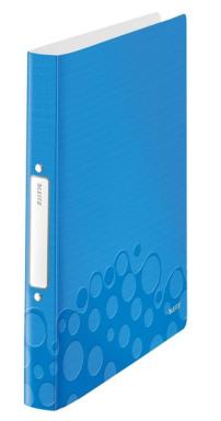 LEITZ Ringbuch WOW, DIN A4, PP, blau-metallic, 2 Ringe 2 Ring-Reißmechanik, Rüc