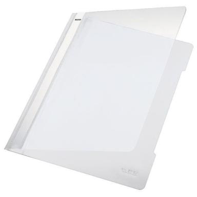 LEITZ Schnellhefter Standard, DIN A4, PVC, weiß aus PVC-Hartfolie, Vorderdeckel