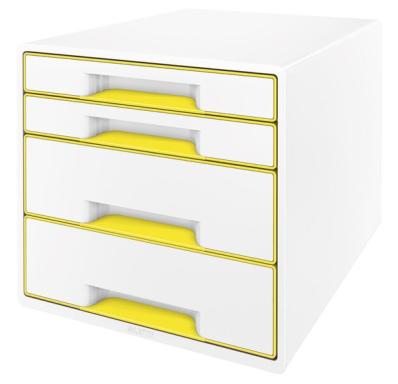 LEITZ Schubladenbox WOW CUBE 52132044 4Schubfächer weiß/gelb (52132016)