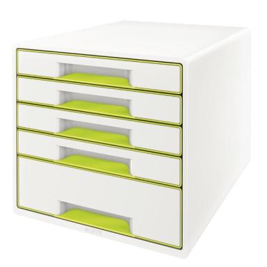 LEITZ Schubladenbox WOW CUBE 52142054 5Schubfächer weiß/grün (52142054)