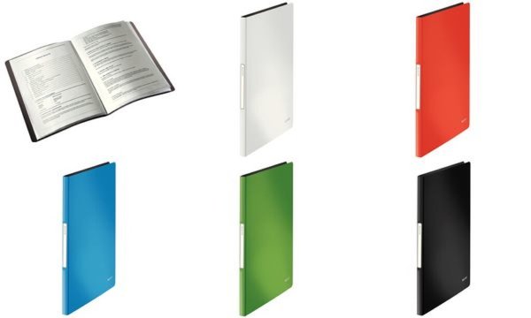 LEITZ Sichtbuch Solid, A4, PP, mit 20 Hüllen, hellblau innen grau, mit fest ein