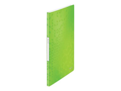 LEITZ Sichtbuch WOW, A4, PP, mit 20 Hüllen, grün-metallic laminierte Oberfläche