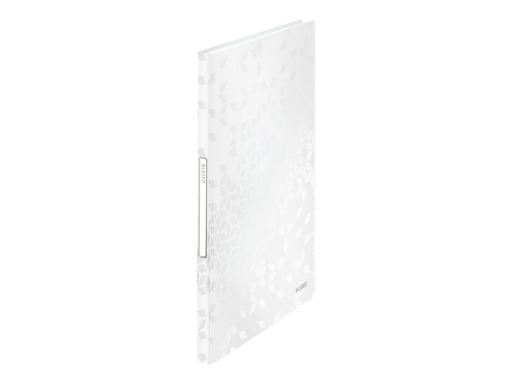 LEITZ Sichtbuch WOW, A4, PP, mit 40 Hüllen, weiß-metallic laminierte Oberfläche