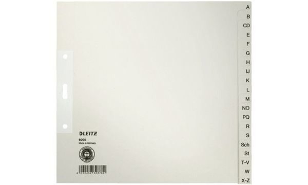 LEITZ Tauenpapier-Register, A-Z, A4 , halbe Höhe, 20-teilig (80609585)