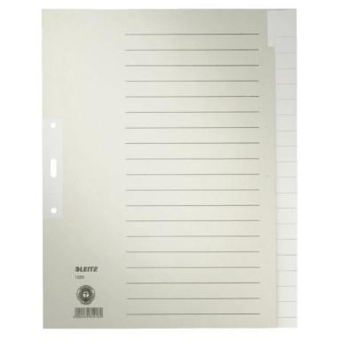 LEITZ Tauenpapier-Register, blanko, A4 Überbreite, 20-teilig grau, 100 g/qm, Lo