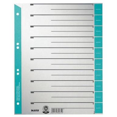 LEITZ Trennblätter, A4 Überbreite, Kraftkarton 230g/qm, blau aus grauem Karton 