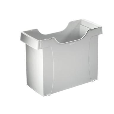 LEITZ Uni Hängemappen-Box Plus, grau aus Polystyrol, stapelbar, niedrige Vorder