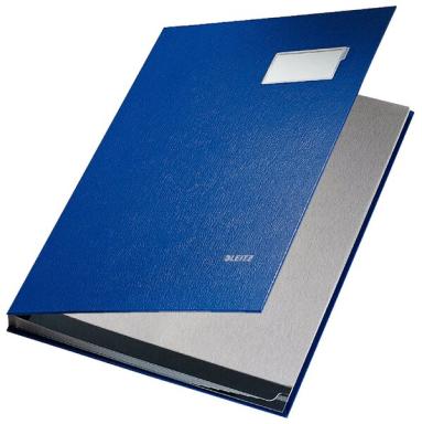LEITZ Unterschriftenmappe, PP-Überzug, 10 Fächer, blau DIN A4, Fächerblock aus 
