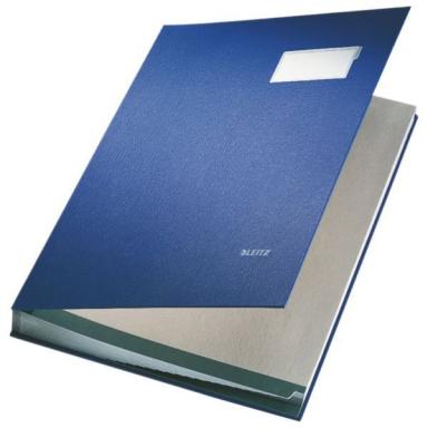 LEITZ Unterschriftenmappe, PP-Überzug, 20 Fächer, blau DIN A4, Fächerblock aus 