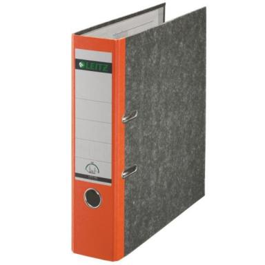 LEITZ Wolkenmarmor-Ordner, 180 Grad, DIN A4, 80 mm, orange farbiger Rücken, Ein