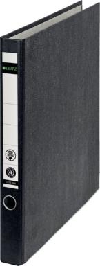 LEITZ Wolkenmarmor-Ringordner, 2 D-Ring-Mechanik, schwarz DIN A4, Rückenbreite: