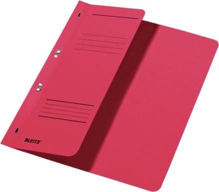 LEITZ Ösenhefter, DIN A4, Manilakarton, rot, Amtsheftung 250 g-qm, 1-2 Vorderde