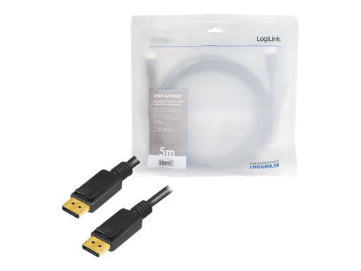 LOGILINK DisplayPort 1.4 Anschlusskabel, 5,0 m, schwarz DisplayPort Stecker - D